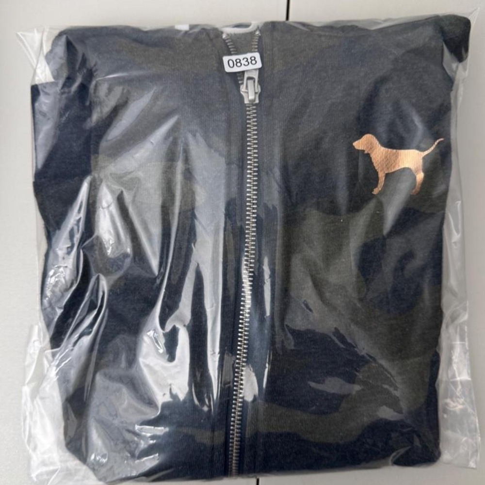 Y2K Victoria's Secret PINK bling hoodie Camo Sequin Zip Up gold sequin Size XS - Picture 6 of 6
